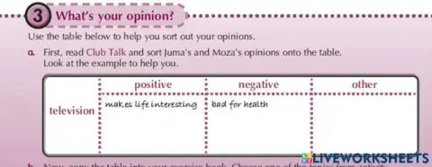 Activity 3, SB p.7 and Exercise Books