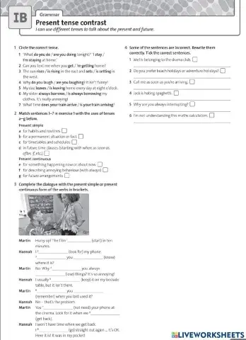 Present Simple vs Present Continuous