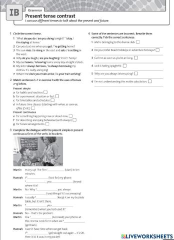 Present Simple vs Present Continuous