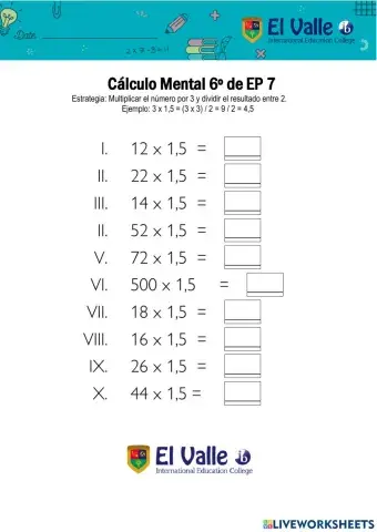 Cálculo Mental 6º de EP 7
