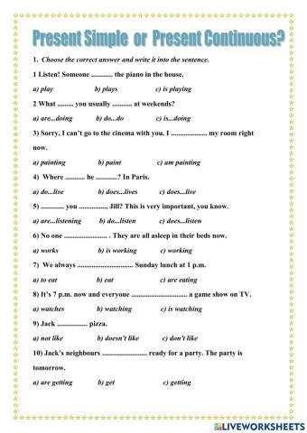 Present simple-Continuous