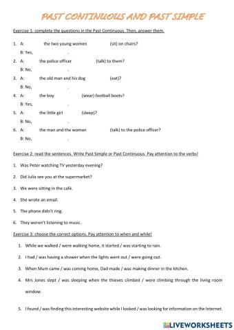 Past Simple ans Past Continuous