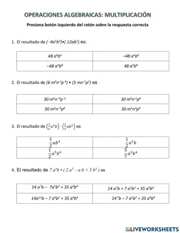 Multiplicaciòn algebraica