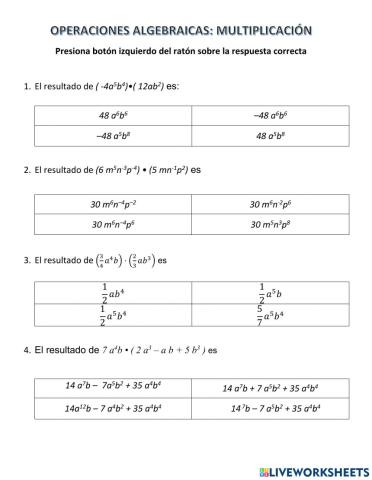 Multiplicaciòn algebraica