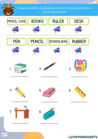 School objects. I wonder 1. Unit 1