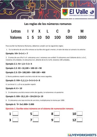 Números Romanos con reglas
