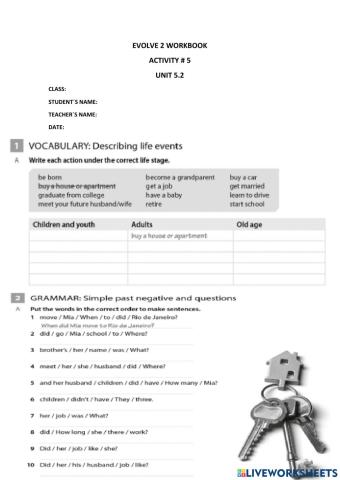 EVOLVE 2 UNIT 5.2  workbook
