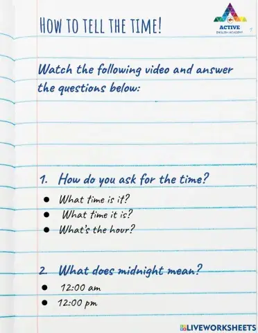 How to tell the time in English