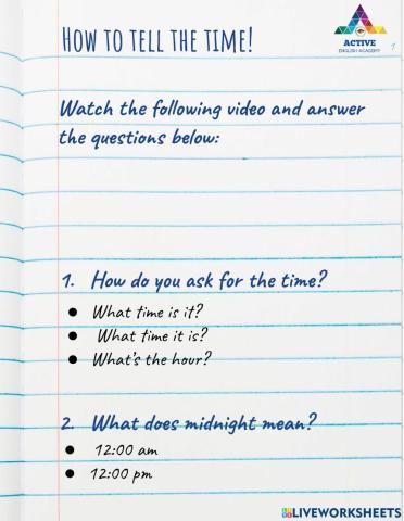 How to tell the time in English