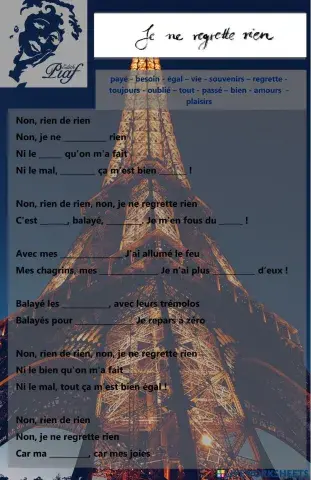 Edith Piaf - Non, Je ne regrette rien