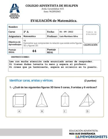 Evaluación Matemática