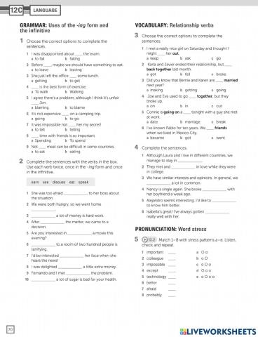 Relation ship verbs - hw