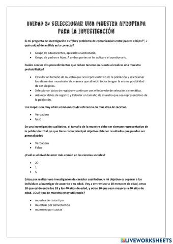 Seleccionar una muestra apropiada para la INVESTIGACIÓN