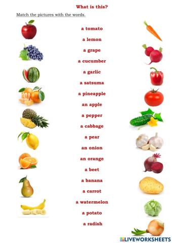 Fruits and vegetables