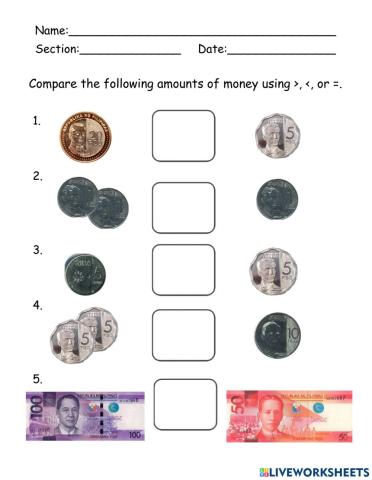 Comparing Philippine Money