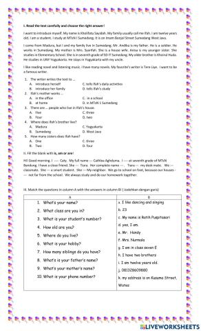 Introducing yourself