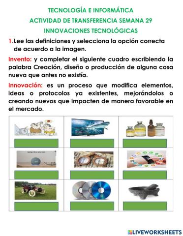 ACTIVIDAD DE TRANSFERENCIA SEMANA 29- TECNOLOGIA