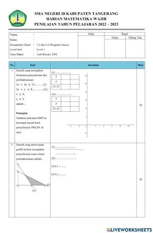 Penilaian Harian KD 3.2 dan 4.2