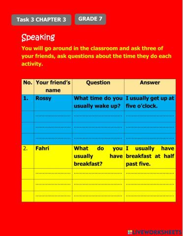 Task 3 Chapter 3 Grade 7