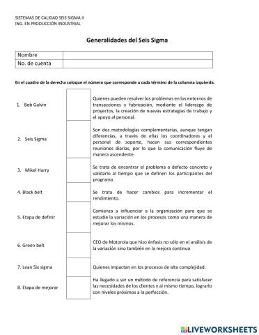 Seis sigma generalidades