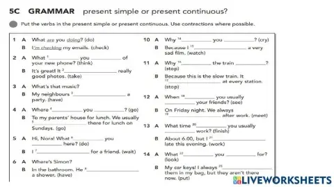 Present Simple-Present Continuous