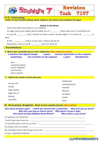 Spotlight 7 Task 7197