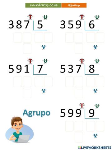 Divisiones de tres entre una cifra