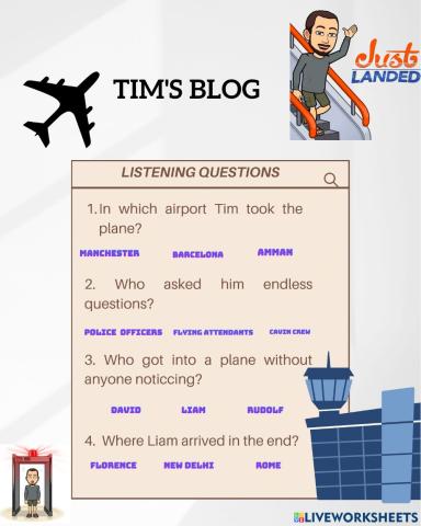 Traveling is great. Listening: Tim's blog