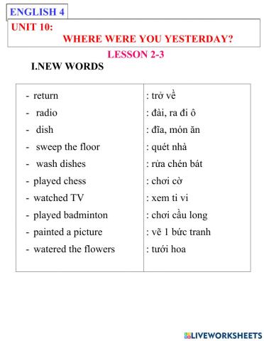 English 4- unit 10- lesson 2-3
