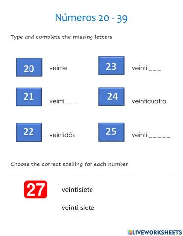 Números 20-39