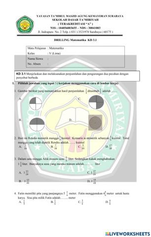 Penjumlahan dan Pengurangan Bilangan Pecahan