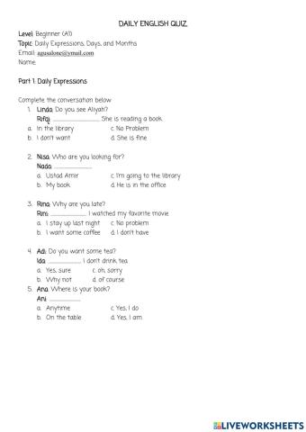 Daily English Quiz -1