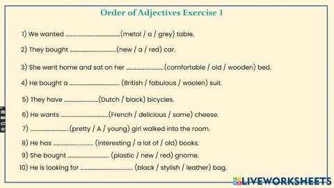Adjectives Order