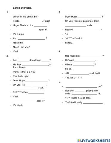 PU1 - Listen and write