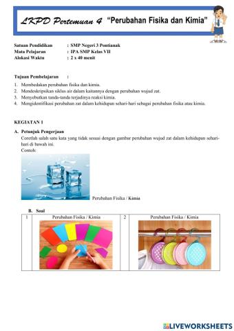 Perubahan fisika dan kimia