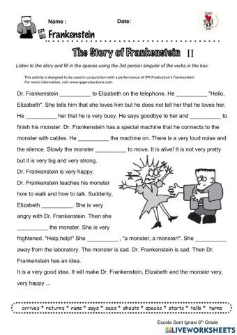 The story of frankenstein II