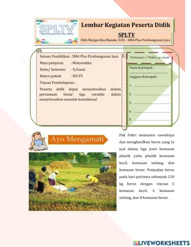 Model Matematika SPLTV