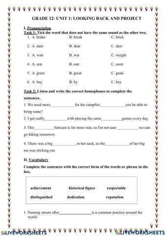 Unit 1. Looking back