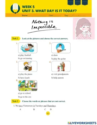 Week 5-What day is it today?