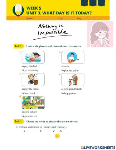 Week 5-What day is it today?