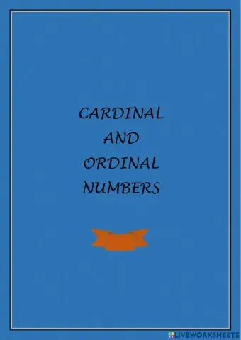 Cardinal and ordinal numbers