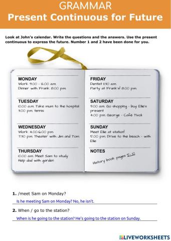 Present continuous for future