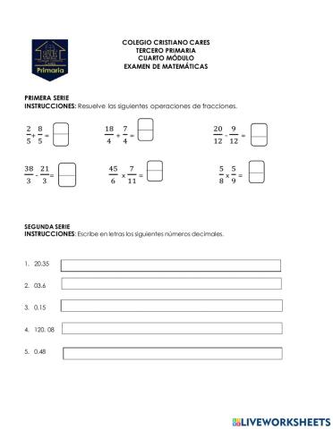 Evaluación Matemáticas Módulo 4