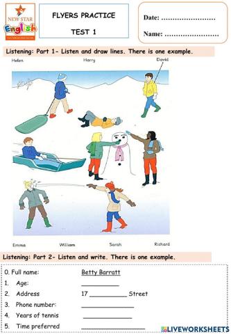 Practice test  Grade upper No 1