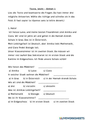 Textverständnis - Multiple Choice