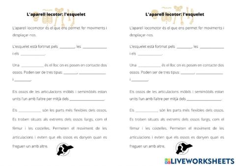 Resum l'aparell locomotor