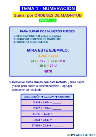 SUMA y RESTA PORE MAGNITUDES