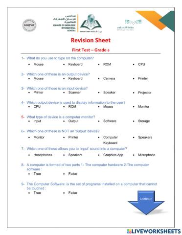 Gr6 Revision Sheet