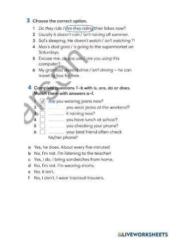 Wider World 1 - Unit 4.4 - Present Simple-Present Continuous