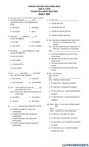 Passive form and conditional sentences